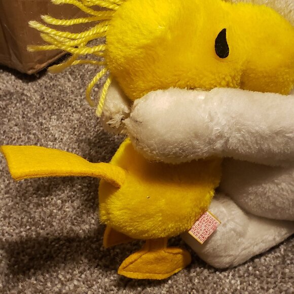 Vtg Plush Snoopy 1968 Hugging Woodstock 1965 Peanuts Stuffed United Feature 11" - Picture 4 of 4